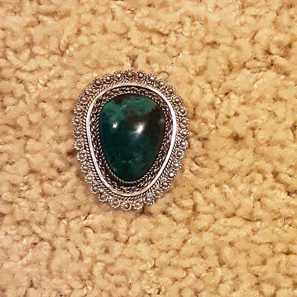 Vintage "King Solomon" Stone Pin w/pendant loop